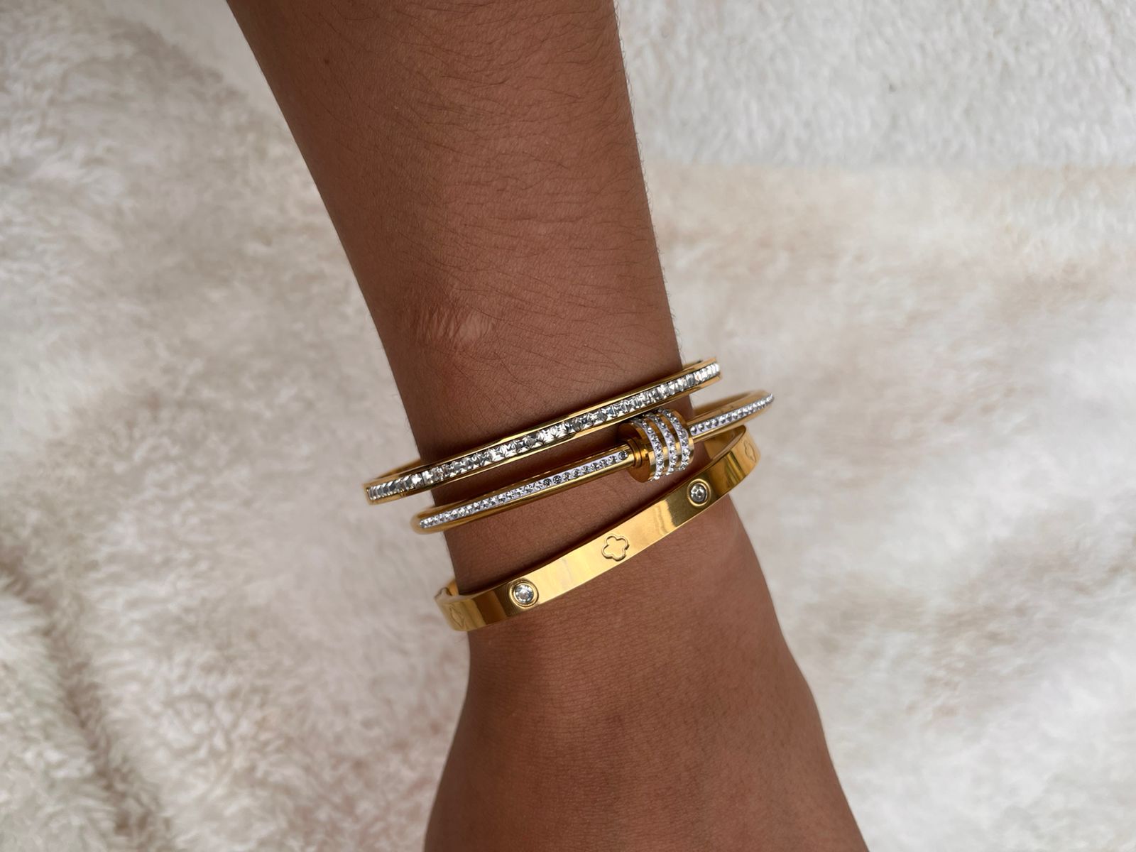 Set Brazalete Elegancia Dorada