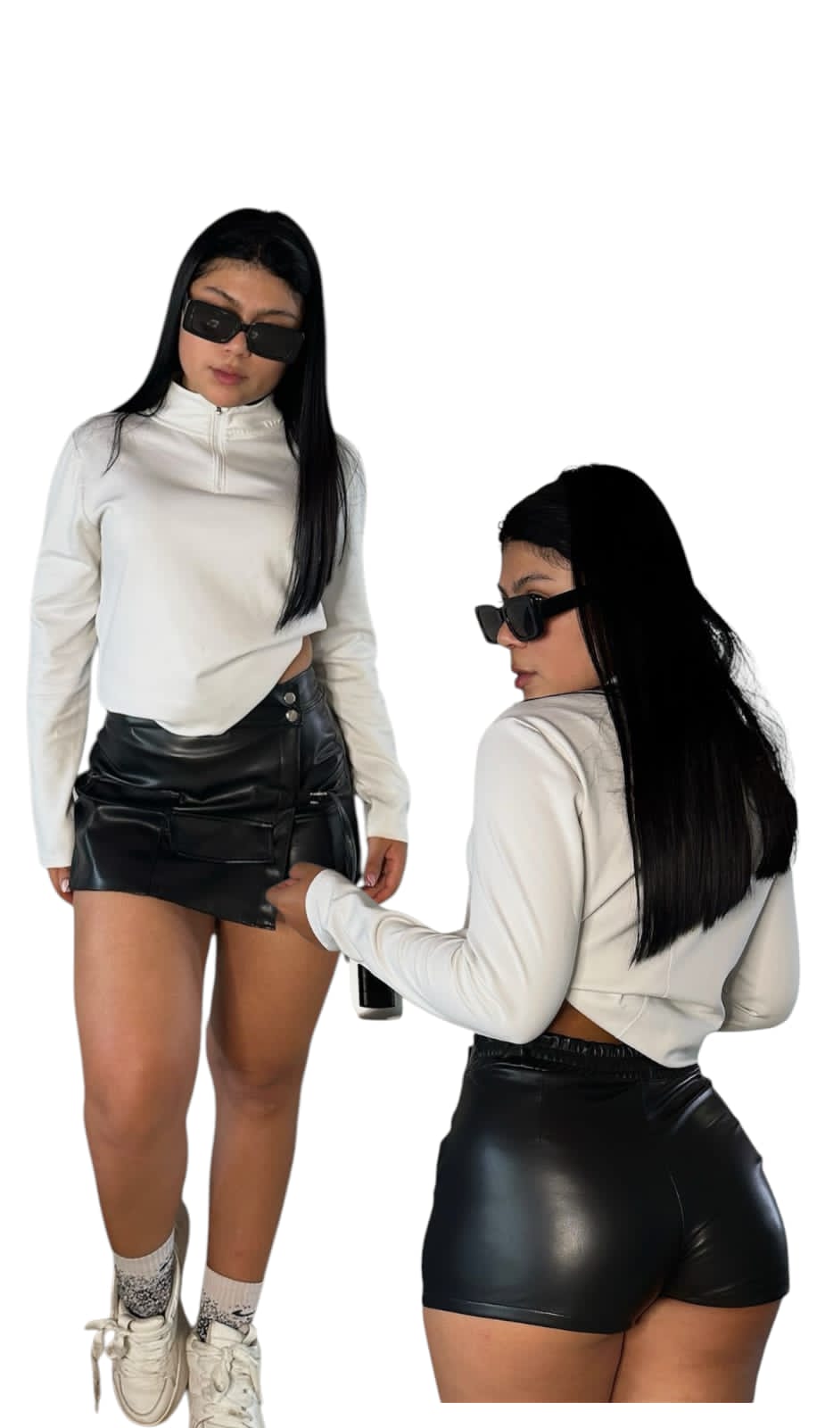 FALDA SHORT EN CUERINA